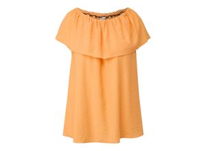 4099587074548 - Große Größen Ärmellose Bluse mit Carmenausschnitt orange Gr44