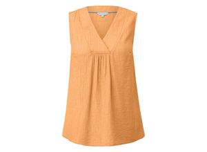 4099587076221 - Große Größen Ärmellose Crêpe-Bluse mit V-Ausschnitt orange Gr44