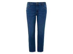 4099587086022 - Große Größen Schmale Jeans im Used- und Destroyed-Look blue Denim Gr46