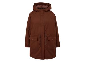 4099587086732 - Große Größen Outdoorjacke in Longform mit Kapuze braun Gr44