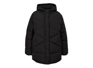 4099587086978 - Große Größen Warm wattierte Steppjacke mit Kapuze schwarz Gr44
