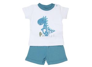 4099775063729 - Boley - T-Shirt CUTE DINO inkl Shorts in weiß blau Gr62