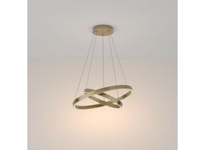 4099776020271 - Rim Twin Ring Moderne 2-flammige integrierte LED-Pendel-Deckenleuchte Messing 60 cm 3000 k - Maytoni