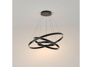 4099776020370 - Rim Triple Ring Moderne integrierte LED-Pendel-Deckenleuchte Schwarz 80 cm 3000 k - Maytoni