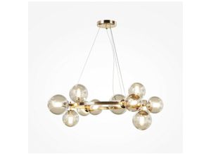 4099776029328 - Dallas Modern 1 Globe Pendel-Deckenleuchte Gold Schirm Cognac G9 - Maytoni