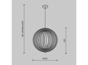 4099776046165 - Hängeleuchte Roots Kugelform Ø 50 cm beige Holz