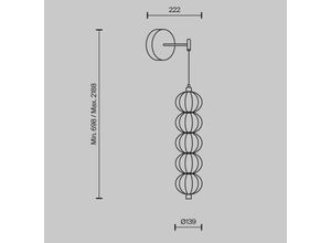 4099776060871 - LED-Wandleuchte Golden Cage Höhe 2188 cm Metall