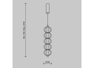 4099776060888 - LED-Hängeleuchte Golden Cage vertikal Ø 139 cm