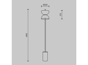 4099776069430 - LED-Stehleuchte Kyoto schwarz Höhe 145 cm Marmor