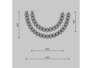 4099776087083 - LED-Hängeleuchte Golden Cage 2-teilig Höhe 84 cm