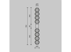 4099776087281 - LED-Wandleuchte Amulet linear 76 cm klar   gold