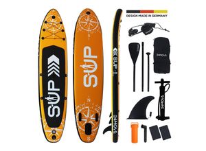4099799000205 - 24MOVE® Standup Paddle Board SUP inkl umfangreichem Zubehör Paddel und Hochdruckpumpe ORANGE 366x80x15cm 4099799000205 - 24MOVE® Standup Paddle Board SUP inkl umfangreichem Zubehör Paddel und Hochdruckpumpe ORANGE 366x80x15cm