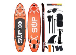 4099799000366 - 24MOVE® Standup Paddle Board SUP inkl umfangreichem Zubehör Paddel und Hochdruckpumpe ROT 320x80x15cm