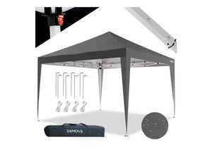 4099799000472 - 24MOVE® Pavillon Santos 3x3m Pop-Up UV-Schutz 50+ Wasserdicht & winterfest mit Tasche faltbar & stabil für Camping & Garten Faltpavillon - Partyzelt Grau