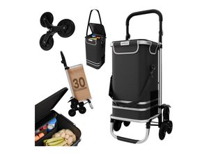 4099799000809 - 24MOVE® Einkaufstrolley ALEGRE 3in1 Trolley faltbarer Einkaufswagen mit Kühlfach schwarz