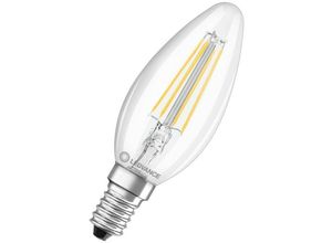 4099854067532 - LED-Kerzenlampe fm E14 48W f 2700K ws 470lm dim Filamentlampe kl dimmbar 300° CLASB40DIMP48W827FILCLE14 - weiß - Ledvance