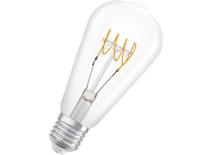 4099854075667 - OSRAM Dimmbare LED-Lampen Vintage-Edition 40 Watts Ersatz E27 ST64-shape 2700 Kelvin Warm weiß Klares Glas single Pack - Clear