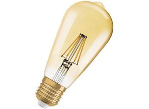 4099854081514 - Dimmbare LED-Lampen Vintage-Edition 55 Watts Ersatz E27 ST64-shape 2400 Kelvin Comfort warm white Klares Glas single Pack - Clear - Osram