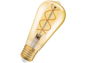 4099854090103 - Dimmbare LED-Lampen Vintage-Edition 28 Watts Ersatz E27 ST64-shape 2000 Kelvin Comfort warm white Klares Glas single Pack - Gold - Osram