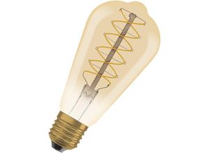 4099854091025 - Dimmbare LED-Lampen Vintage-Edition 37 Watts Ersatz E27 G95-shape 2200 Kelvin Warm Comfort Light Klares Glas single Pack - Gold - Osram