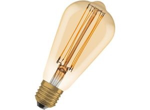 4099854091063 - Dimmbare LED-Lampen Vintage-Edition 40 Watts Ersatz E27 ST64-shape 2200 Kelvin Warm Comfort Light Klares Glas single Pack - Gold - Osram