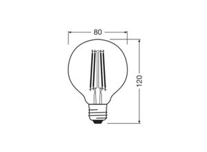 4099854137860 - OSRAM LED Vintage 1906 G80 E27 72 W gold 2400 K dim