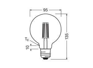 4099854246333 - OSRAM LED-Leuchtmittel Globe G95 E27 38W Filament 4000K 4099854246333 - OSRAM LED-Leuchtmittel Globe G95 E27 38W Filament 4000K