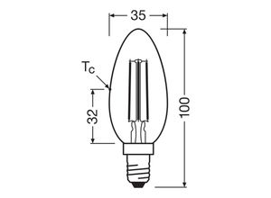 4099854255090 - OSRAM Energy Class LED-Lampe in klassischer Minikerzenform 22 W   470 lm EEK A kaltweißes Licht (4000 K) CRI 80 aus klarfarbenem bleifreiem