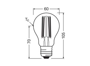 4099854265525 - OSRAM LED-Leuchtmittel Birne Filament E27 38W 4000K dimmbar