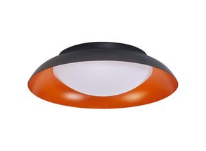 4099854285899 - Orbis Plate LED-Deckenleuchte schwarz-orange 19W 1000lm 3000K 310mm 830 freundliches Warmweiß durch Kicken in 3-Stufen dimmbar IP20 Schutz