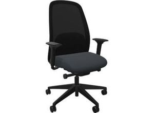 4099883005635 - Bürostuhl HEJis3 Synchronmechanik Armlehnen FlexGrid-Lordosenstütze Netzrücken Flachsitz verkehrsgrau schwarz