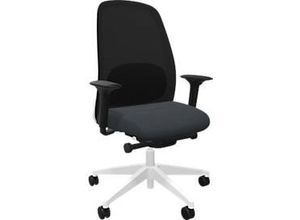 4099883005666 - Bürostuhl HEJis3 Synchronmechanik Armlehnen FlexGrid-Lordosenstütze Netzrücken Flachsitz verkehrsgrau weiß