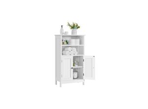 4099917017306 - Badschrank Küchenschrank mit Doppeltür & Einstellbarem Regal Badkommode Sideboard Badezimmer Wohnzimmer Flur Weivü 93*50*30cm