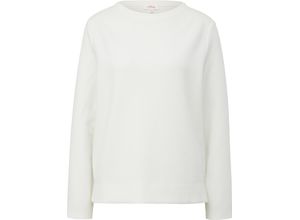 4099974095934 - Sweatshirt Rundhals-Ausschnitt Struktur-Design für Damen weiß 40