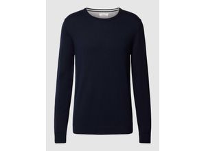 4099974990758 - Strickpullover Logo-Stickerei für Herren blau XXL