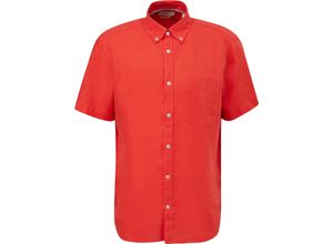 4099975314423 - Leinenhemd Regular Fit Kurzarm Button-Down-Kragen für Herren orange L