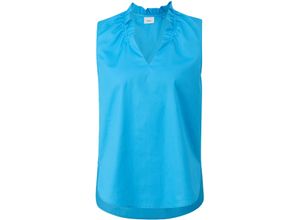 4099975822942 - Blusentop Split-Neck Seitenschlitze für Damen blau 40