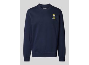 4099975911387 - Sweatshirt mit geripptem Stehkragen