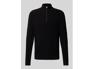 4099976315474 - Regular Fit Troyer aus reiner Baumwolle mit Strukturmuster