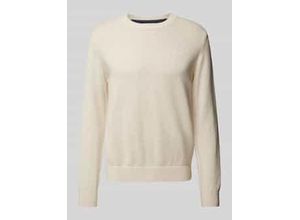 4099976479039 - Regular Fit Strickpullover aus reiner Baumwolle mit Label-Stitching