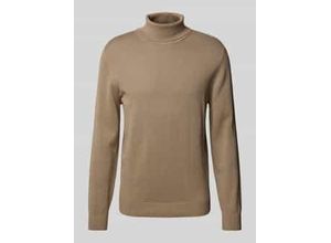 4099976664343 - Regular Fit Rollkragenpullover aus Baumwolle mit gerippten Abschlüssen