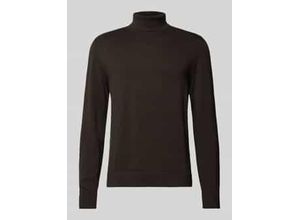 4099976664428 - Regular Fit Rollkragenpullover aus Baumwolle mit gerippten Abschlüssen