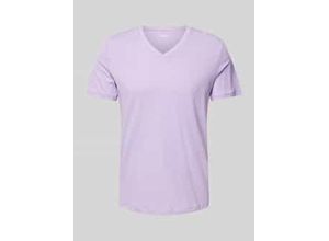 4099976670078 - Regular Fit T-Shirt aus reiner Baumwolle mit V-Ausschnitt