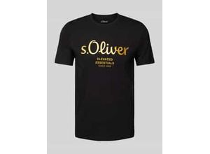 4099976698645 - Regular Fit T-Shirt aus reiner Baumwolle mit Statement-Label-Print 4099976698645 - Regular Fit T-Shirt aus reiner Baumwolle mit Statement-Label-Print