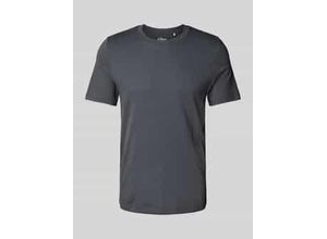 4099977042423 - Regular Fit T-Shirt aus reiner Baumwolle mit gummiertem Label Print