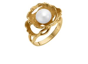 4102760000194 - Fingerring LADY Fingerringe Gr 16 Gold-Metall-Perlen goldfarben (gelbgold 375) Damen Fingerringe