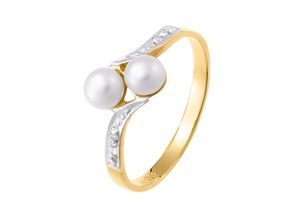 4102760002143 - Fingerring LADY Fingerringe Gr 16 Gold-Metall-Perlen goldfarben (gelbgold 375) Damen Fingerringe