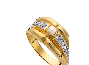 4102760002822 - Fingerring LADY Fingerringe Gr 16 Gold-Metall-Perlen goldfarben (gelbgold 375) Damen Fingerringe