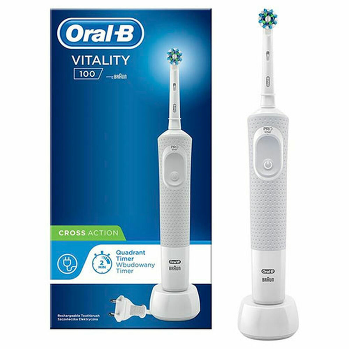 4210201201083 - BRAUN Elektrische Zahnbürste Weiß 100VITALITYWHITE