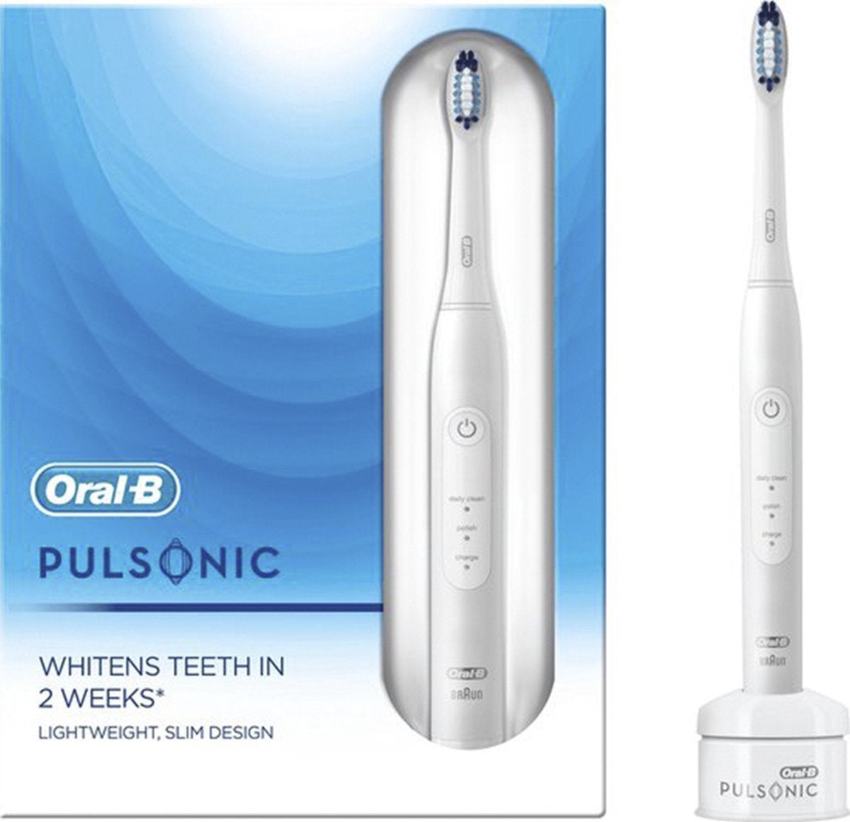 4210201233879 - Oral-B Pulsonic Slim One 2000 Elektrische Schallzahnbürste mit Whitening Modus Weiß